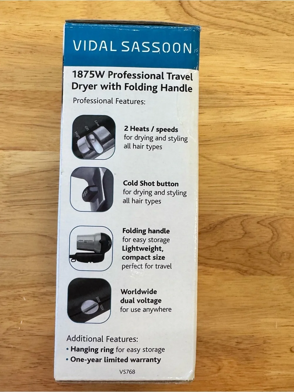 Vidal Sassoon 1875W Professional Turbo Hair Dryer Silver/Black SEALED